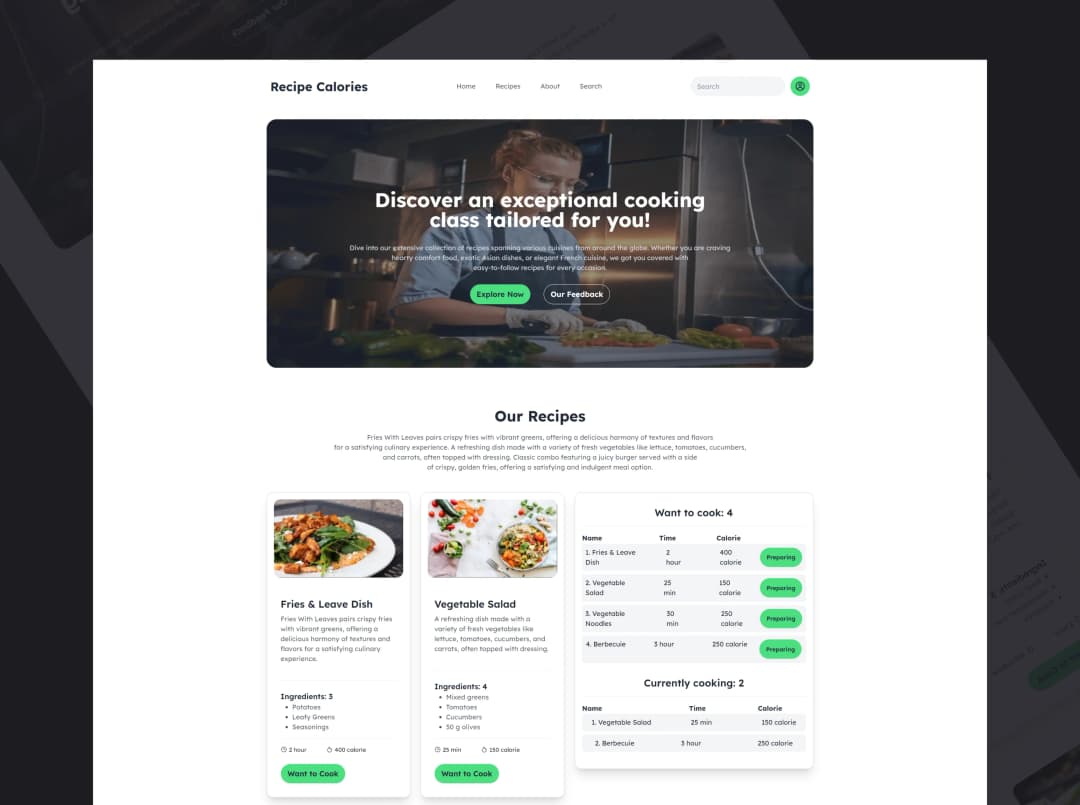 Recipe Calorie – Recipe Management App
